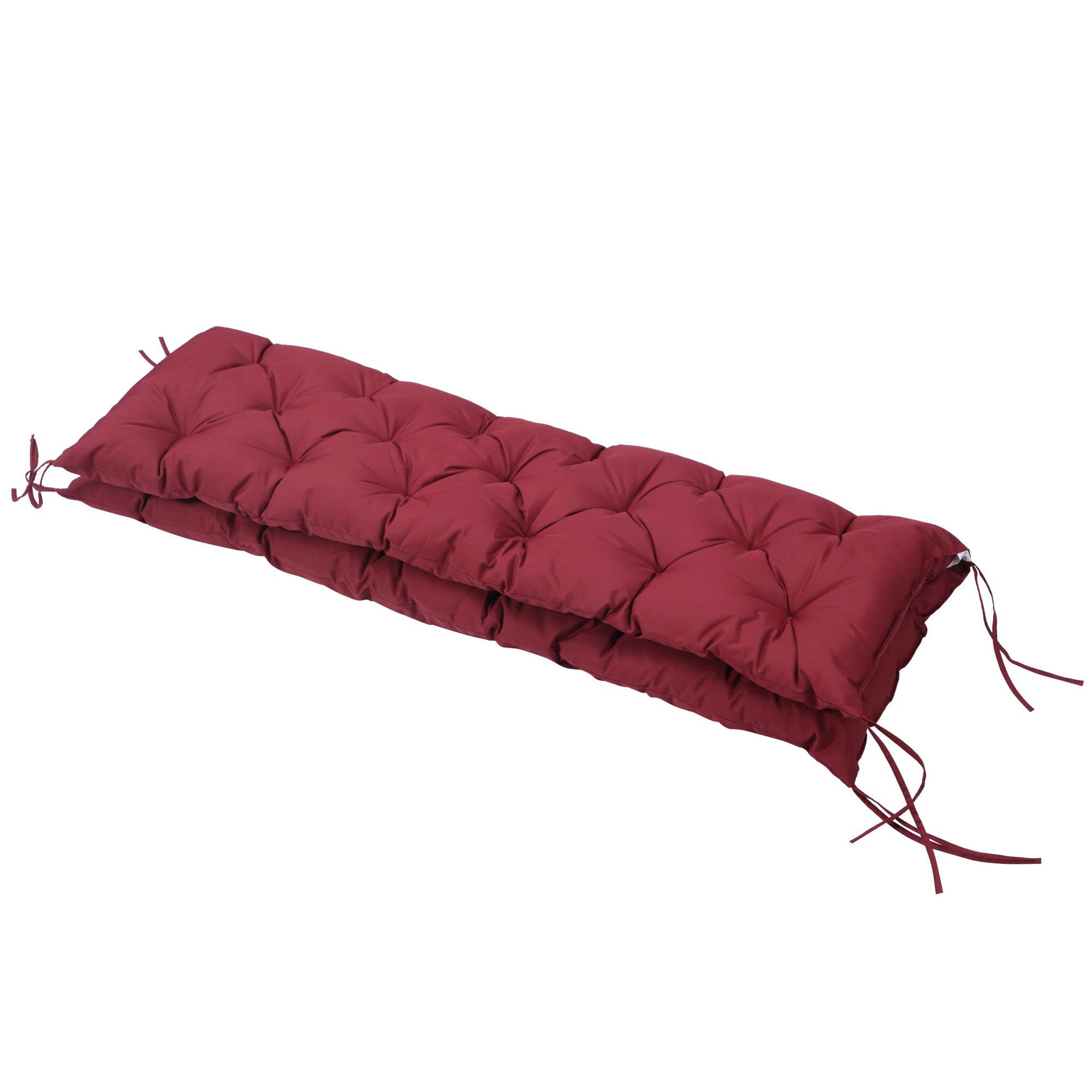 Voir la diapositive 4 : OUTSUNNY Coussin matelas assise dossier pour banc de jardin balancelle canapé 3 places grand confort 150 x 98 x 8 cm rouge