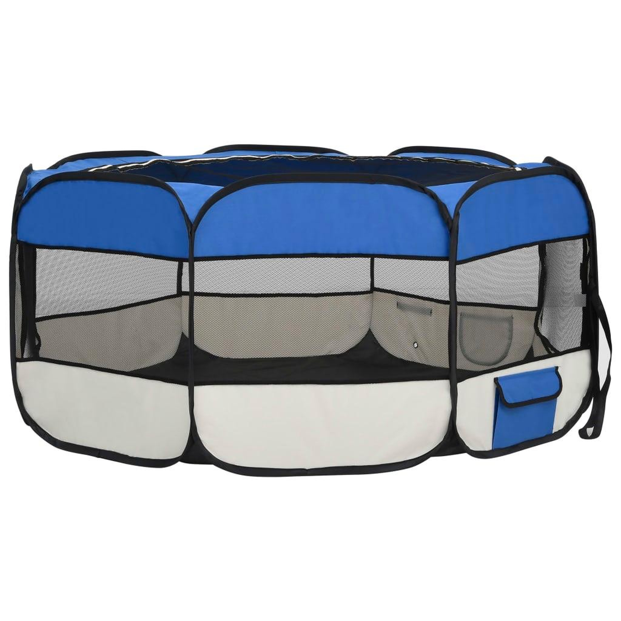 Voir la diapositive 4 : VIDAXL Parc pliable pour chien avec sac de transport Bleu 145x145x61cm
