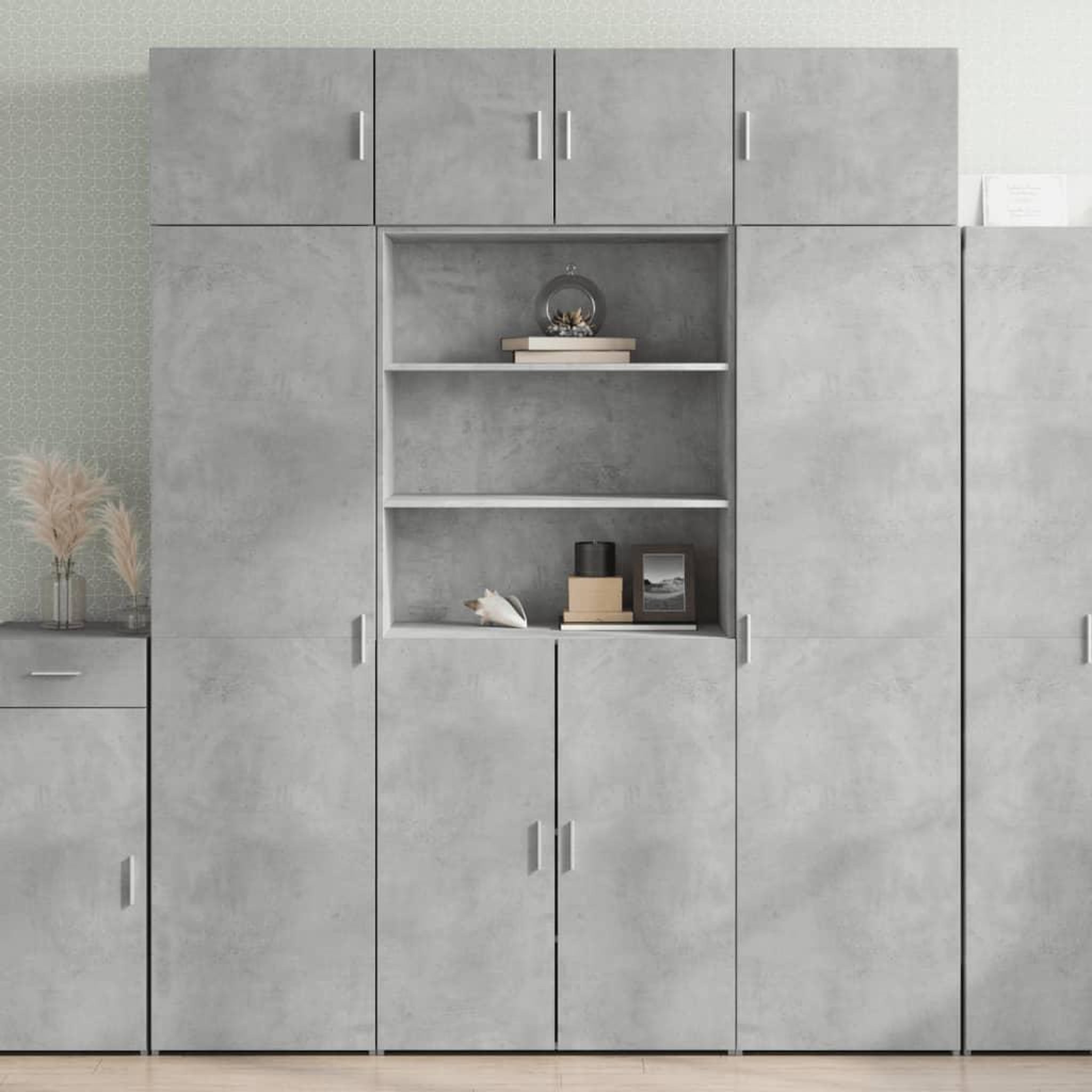 VIDAXL Armoire de rangement gris beton 80x42,5x225cm bois d'ingenierie