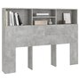 Voir la diapositive 4 : VIDAXL Armoire de tete de lit Gris beton 140x19x103,5 cm