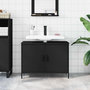 Voir la diapositive 3 : VIDAXL Armoire lavabo de salle de bain noir 80x30x60 cm