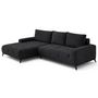 Voir la diapositive 3 : BEST MOBILIER Rimini - canapé d'angle gauche 4 places convertible avec coffre en tissu texturé