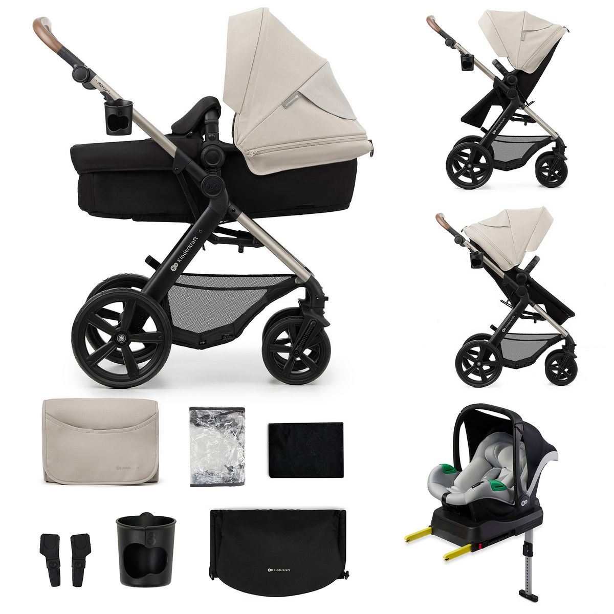 KINDERKRAFT Poussette 4en1 MOOV 2 roues EVA