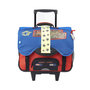 Voir la diapositive 2 : AUCHAN Cartable à roulettes 41 cm CM1/CM2 bleu rouge et noir avec breloque ACTIVE GAMER