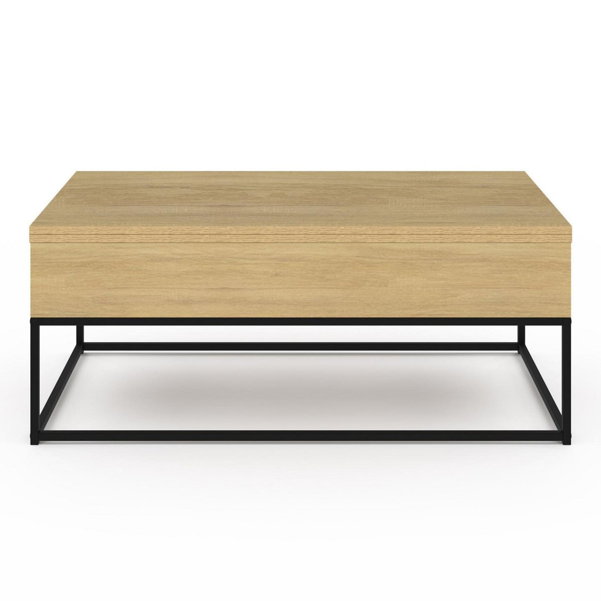 ID MARKET Table basse rectangulaire relevable convertible en table à manger DETROIT design industriel