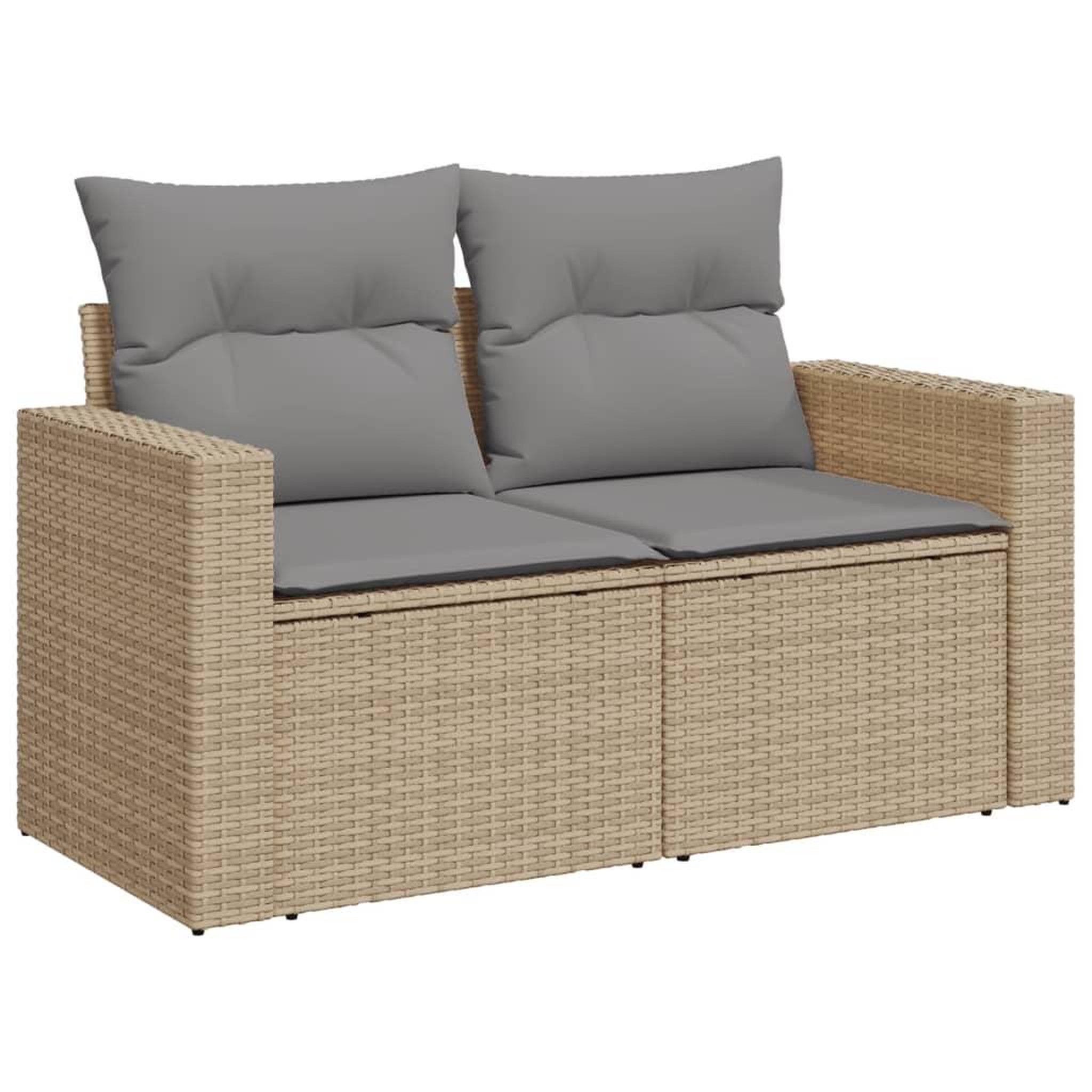 Voir la diapositive 4 : VIDAXL Salon de jardin avec coussins 4pcs melange beige resine tressee