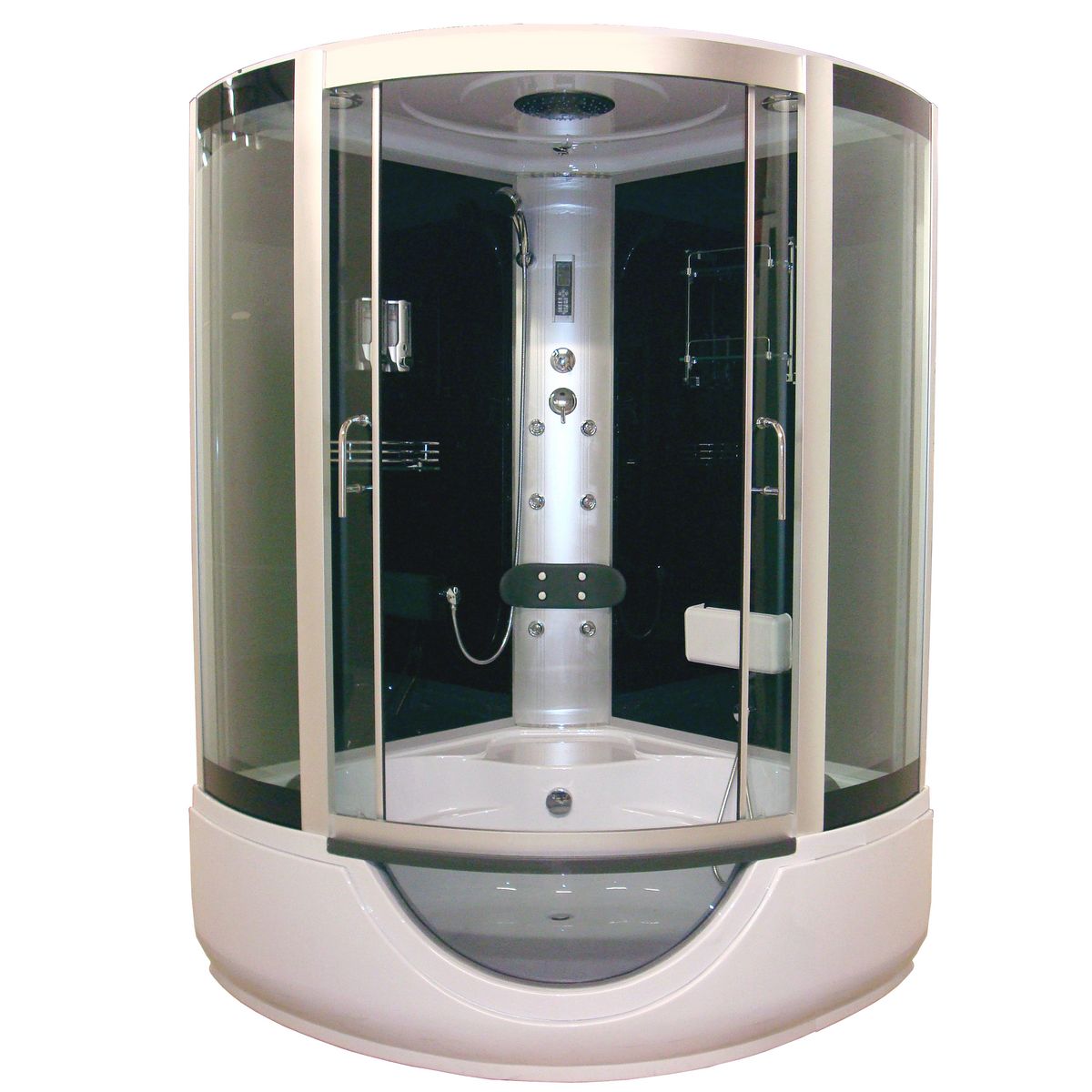 AQUA+ Combiné bain/douche hydromassant d'angle en quart de cercle - Faro 