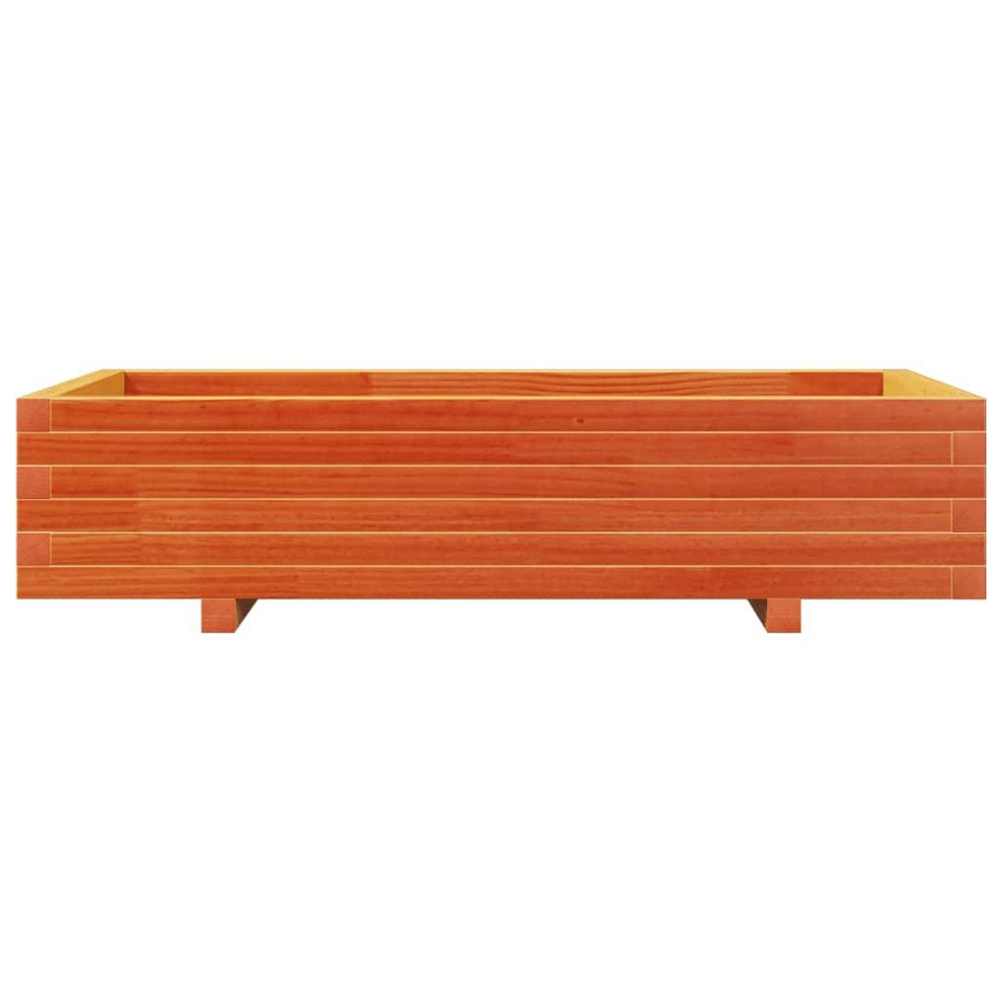 Voir la diapositive 5 : VIDAXL Jardiniere cire marron 110x60x26,5 cm bois de pin massif