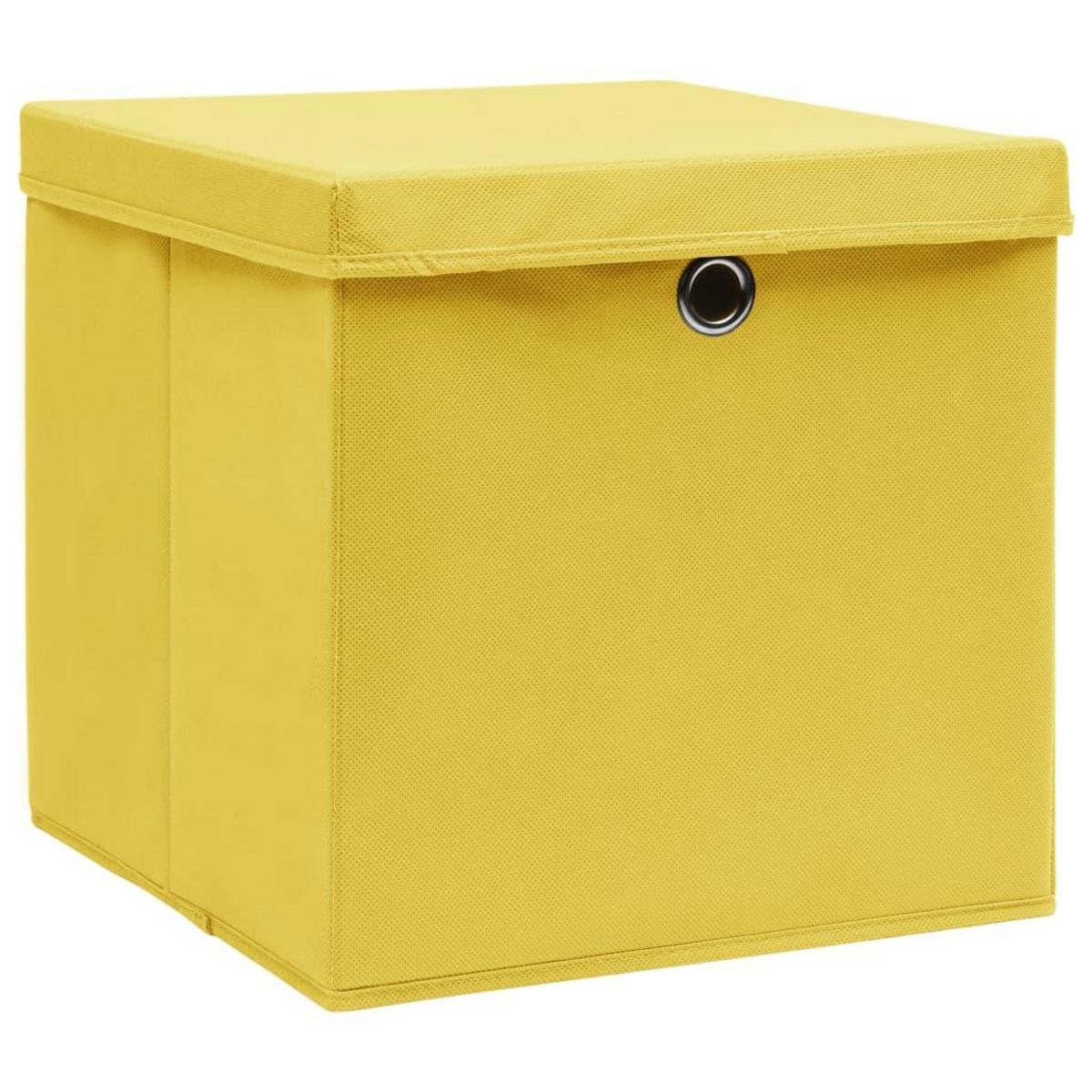 VIDAXL Boîtes de rangement avec couvercles 10 pcs 28x28x28 cm Jaune