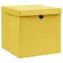 Voir la diapositive 2 : VIDAXL Boîtes de rangement avec couvercles 10 pcs 28x28x28 cm Jaune