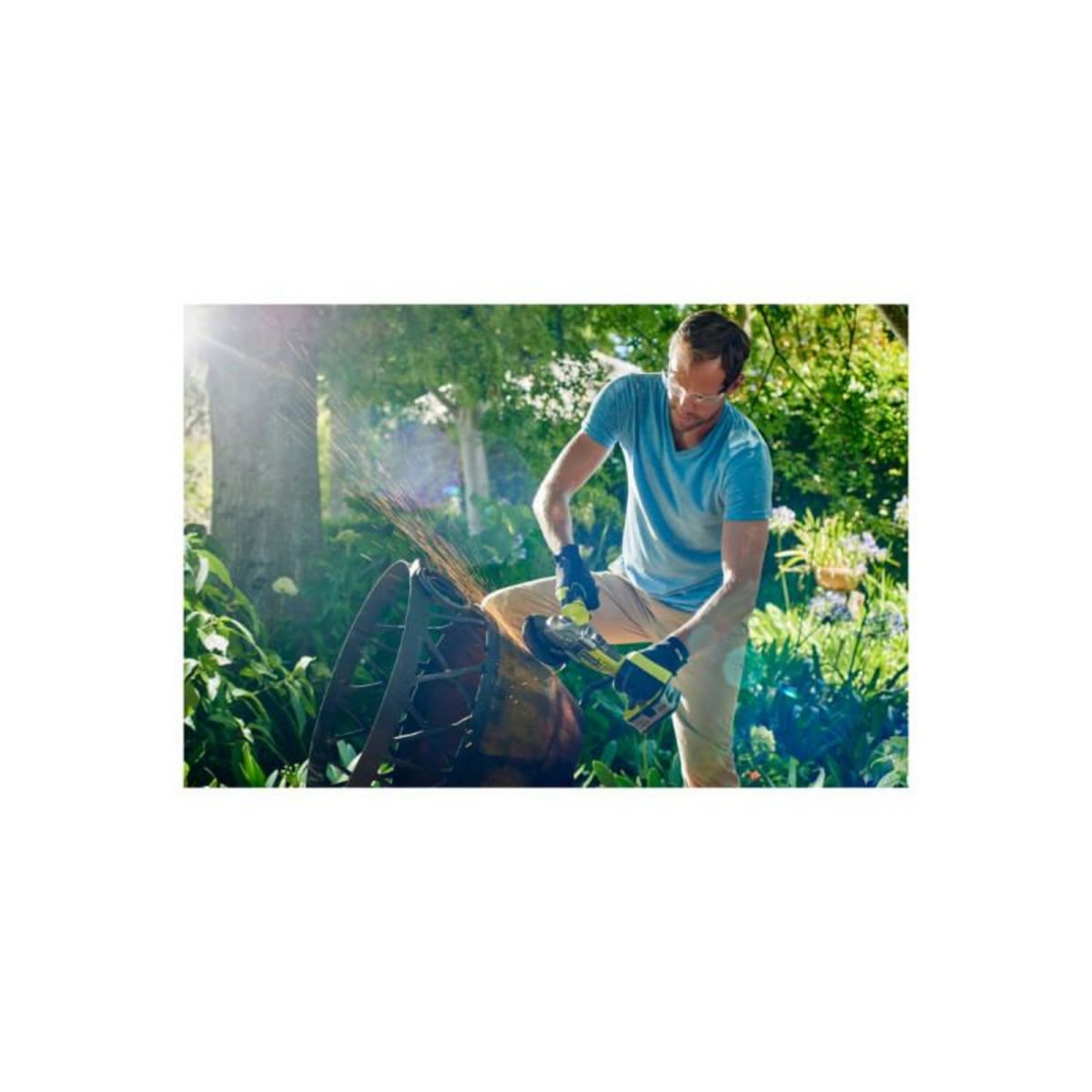 Ryobi Meuleuse d'angle RYOBI 18V One+ R18AG-140S - Batterie Lithium-ion 4.0 Ah - Chargeur