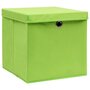 Voir la diapositive 2 : VIDAXL Boîtes de rangement avec couvercles 4 pcs Vert 32x32x32cm Tissu