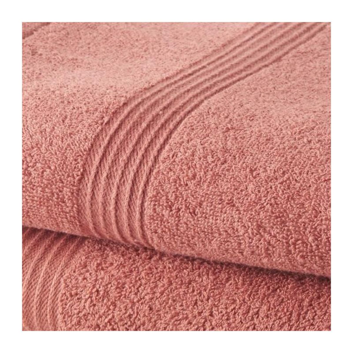 Today TODAY Lot de 1 Drap de Bain 100% coton 70x30 cm + 1 Serviette de Bain 50x100 cm - Terracotta