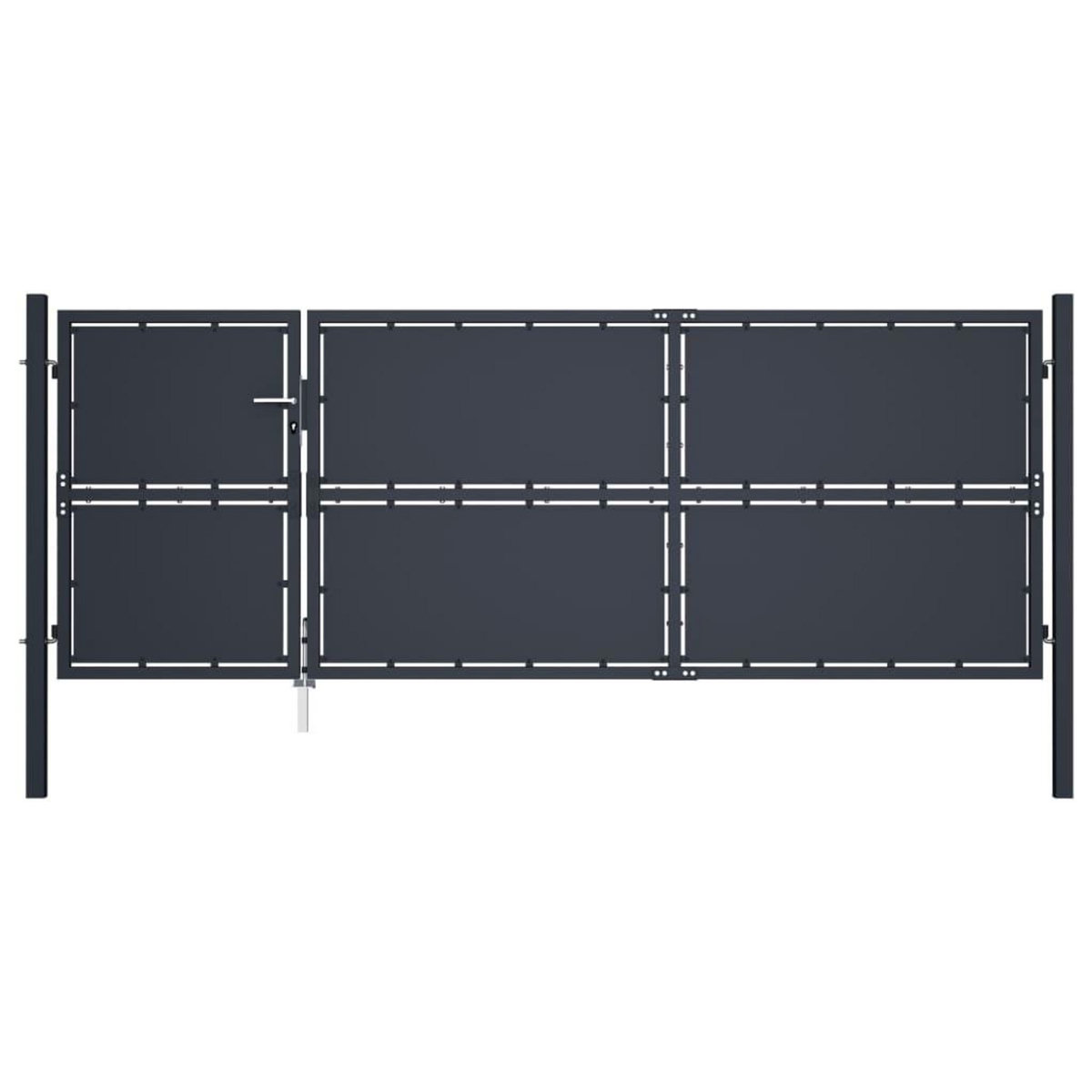 VIDAXL Portail de jardin Acier 350 x 125 cm Anthracite