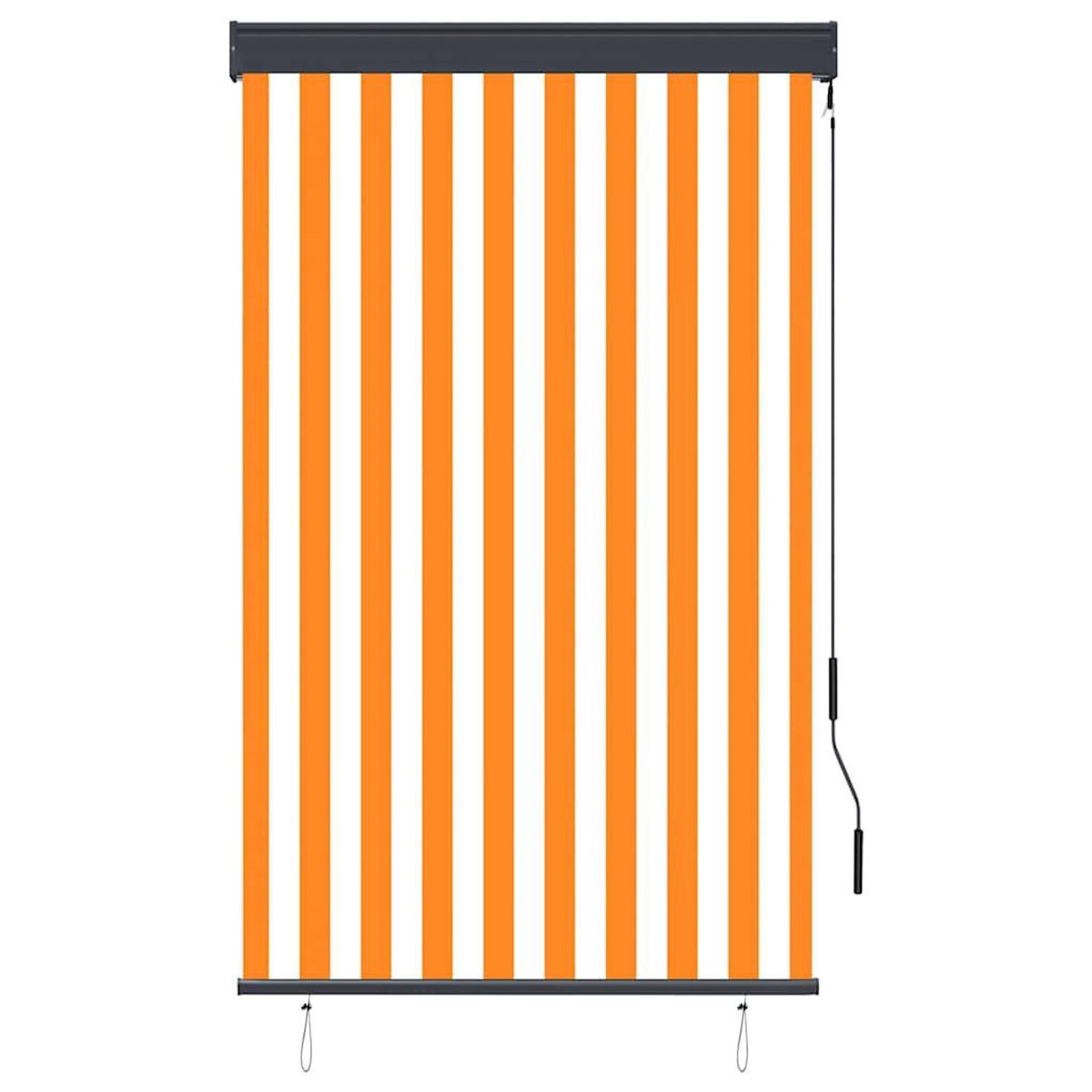 VIDAXL Store roulant d'exterieur 100x250 cm Blanc et orange