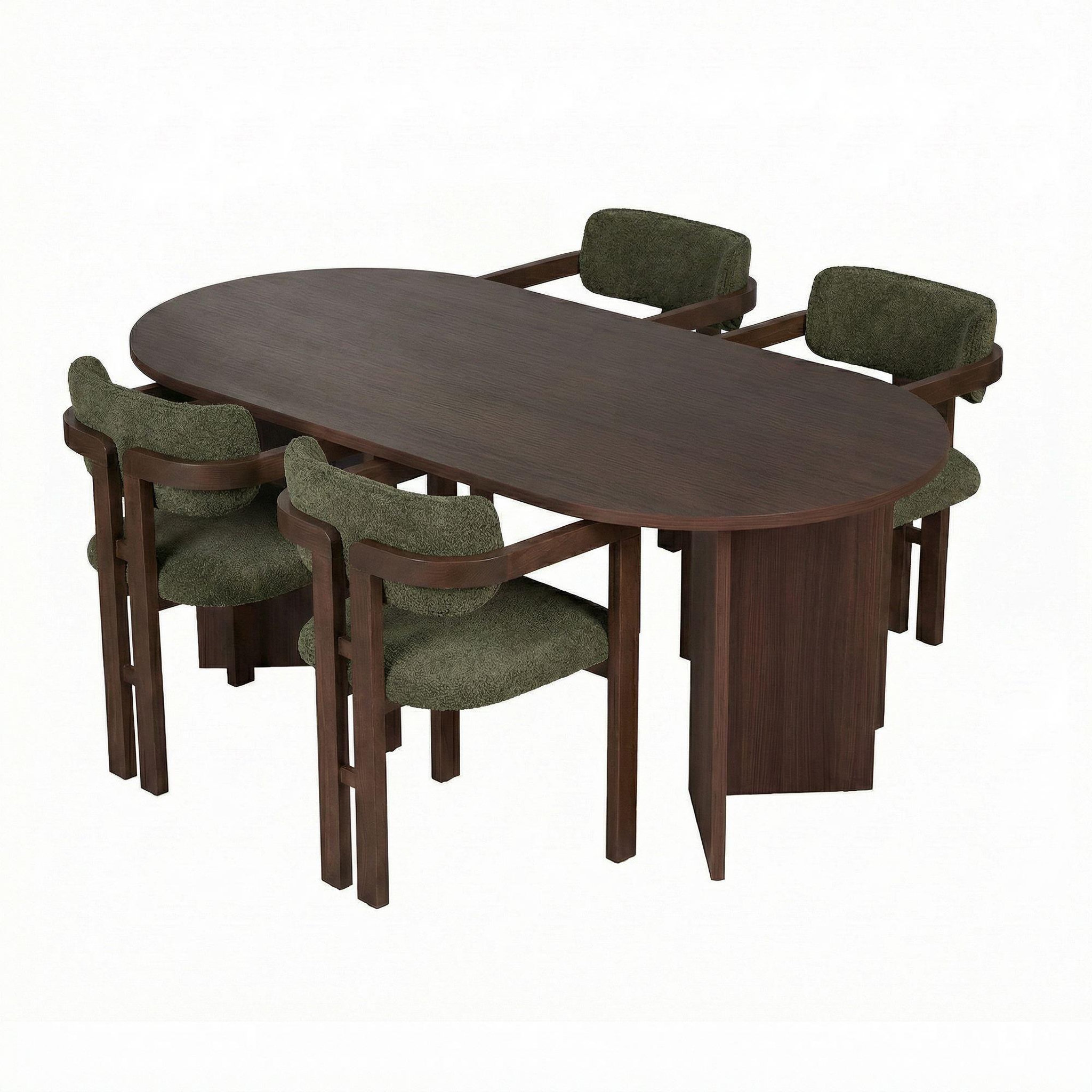 Habitat et Jardin Ensemble Table et Chaises (5 Pièces) en bois  Meridia 4  - 180 x 90 x 75 cm - Vert