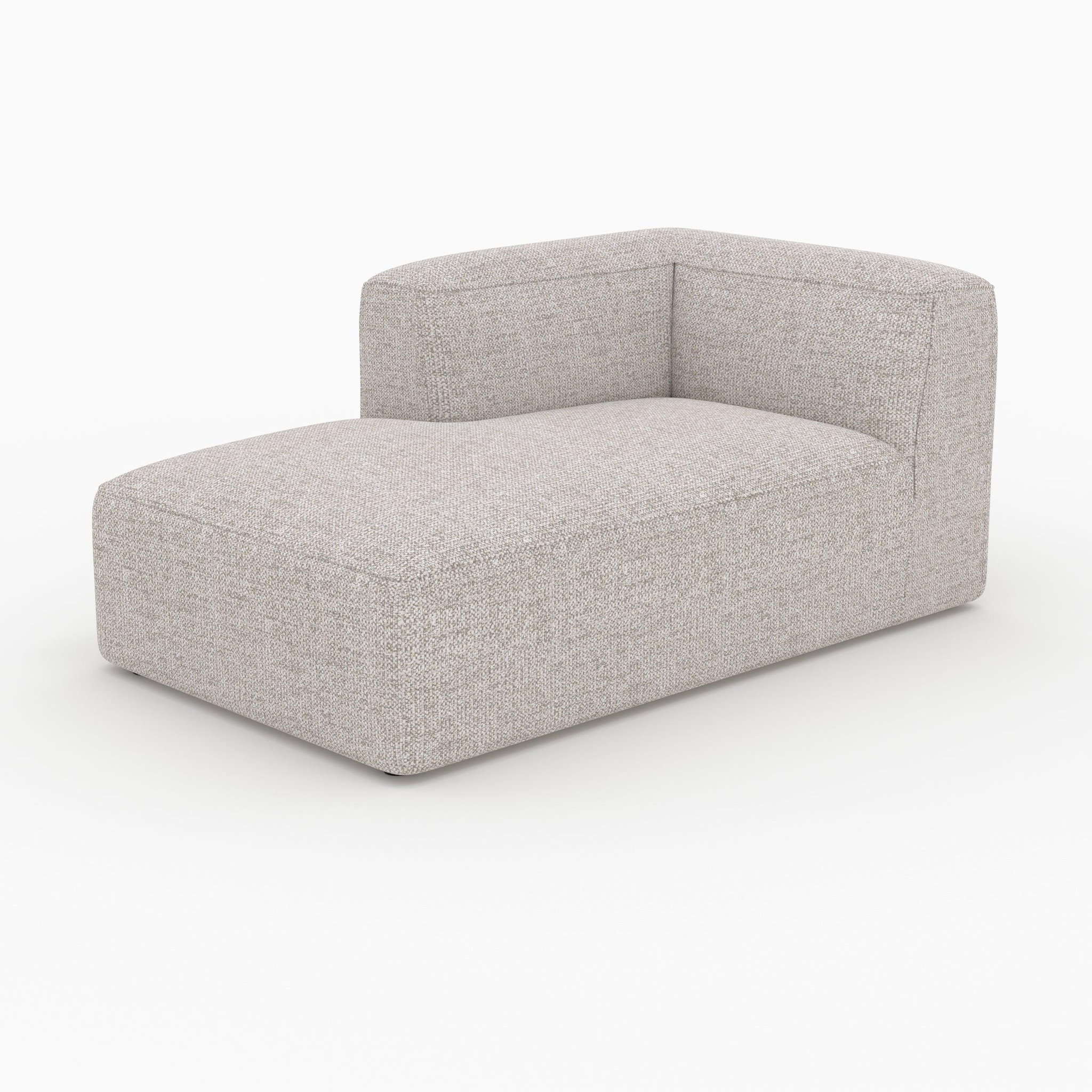 MAISON PAVANE Méridienne d'angle à gauche pour canapé modulable en tissu beige-hestia