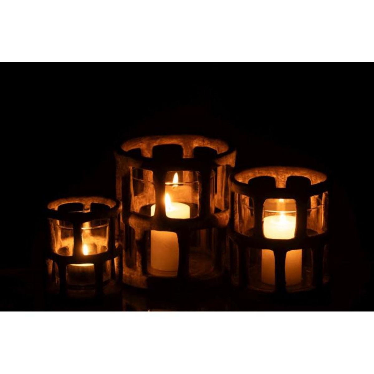 Paris Prix Photophore Antique en Résine  Creta  14cm Multicolore