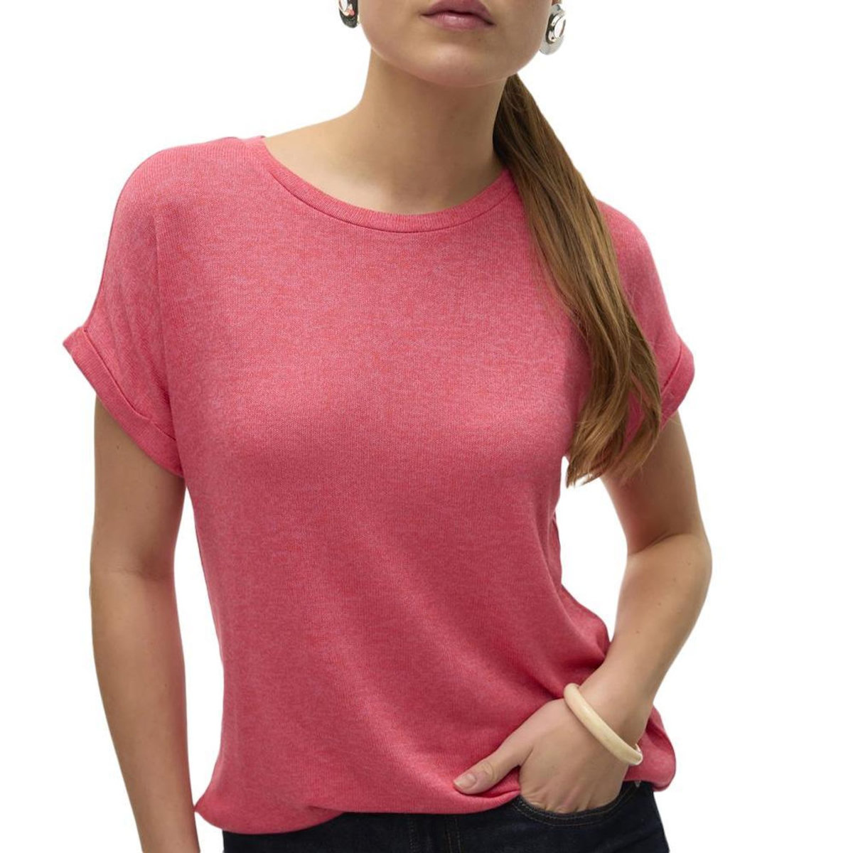 Vero Moda T Shirt  Fuchsia Femme Vero  oda Brianna 10291353