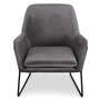 Voir la diapositive 2 : Paris Prix Fauteuil Design en Velours  Baldy  84cm Gris