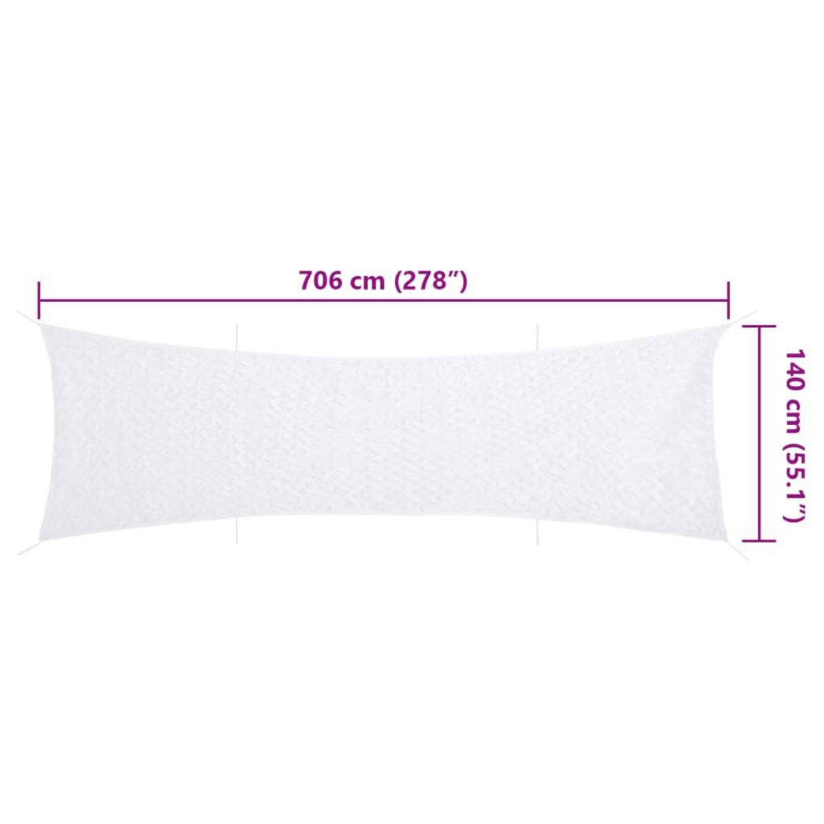 VIDAXL Filet de camouflage avec sac de rangement 706x140 cm blanc