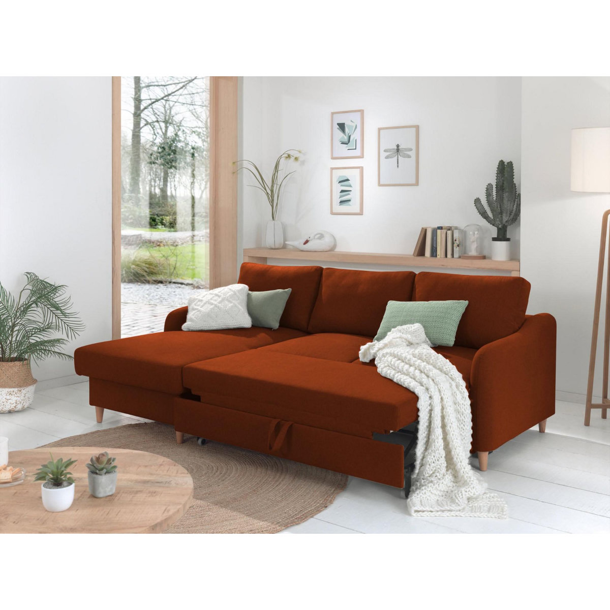 LISA DESIGN Will - canapé d'angle gauche - convertible avec coffre - 4 places - en tissu