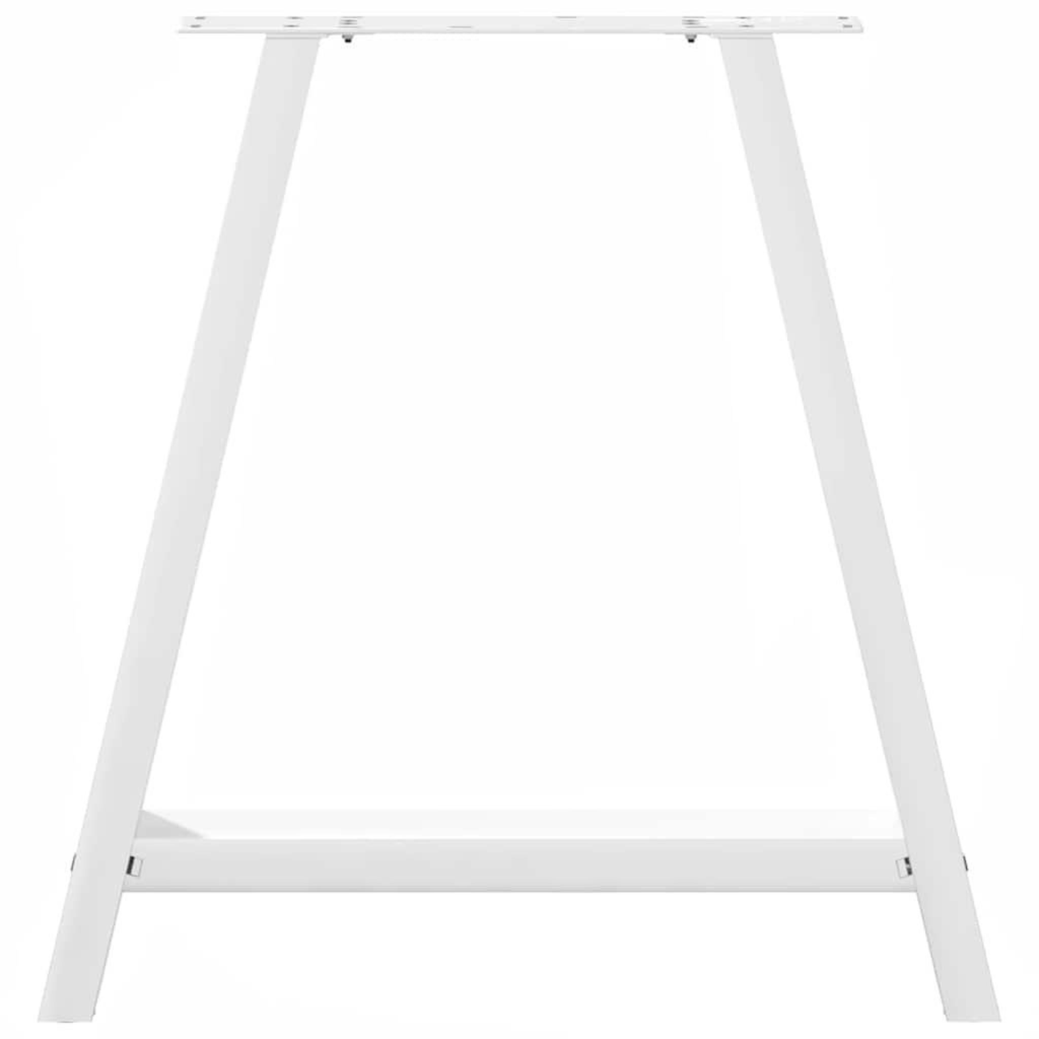 Voir la diapositive 5 : VIDAXL Pieds de table basse forme de A 2 pcs blanc 80x(72-73) cm acier