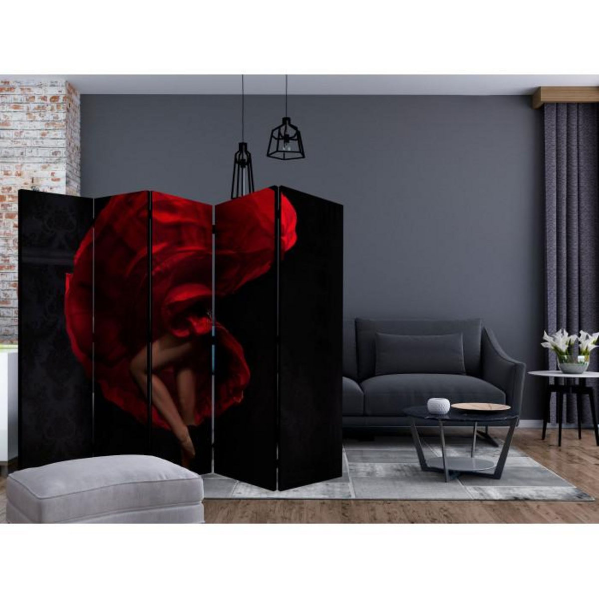 Paris Prix Paravent 5 Volets  Flamenco Dancer  172x225cm