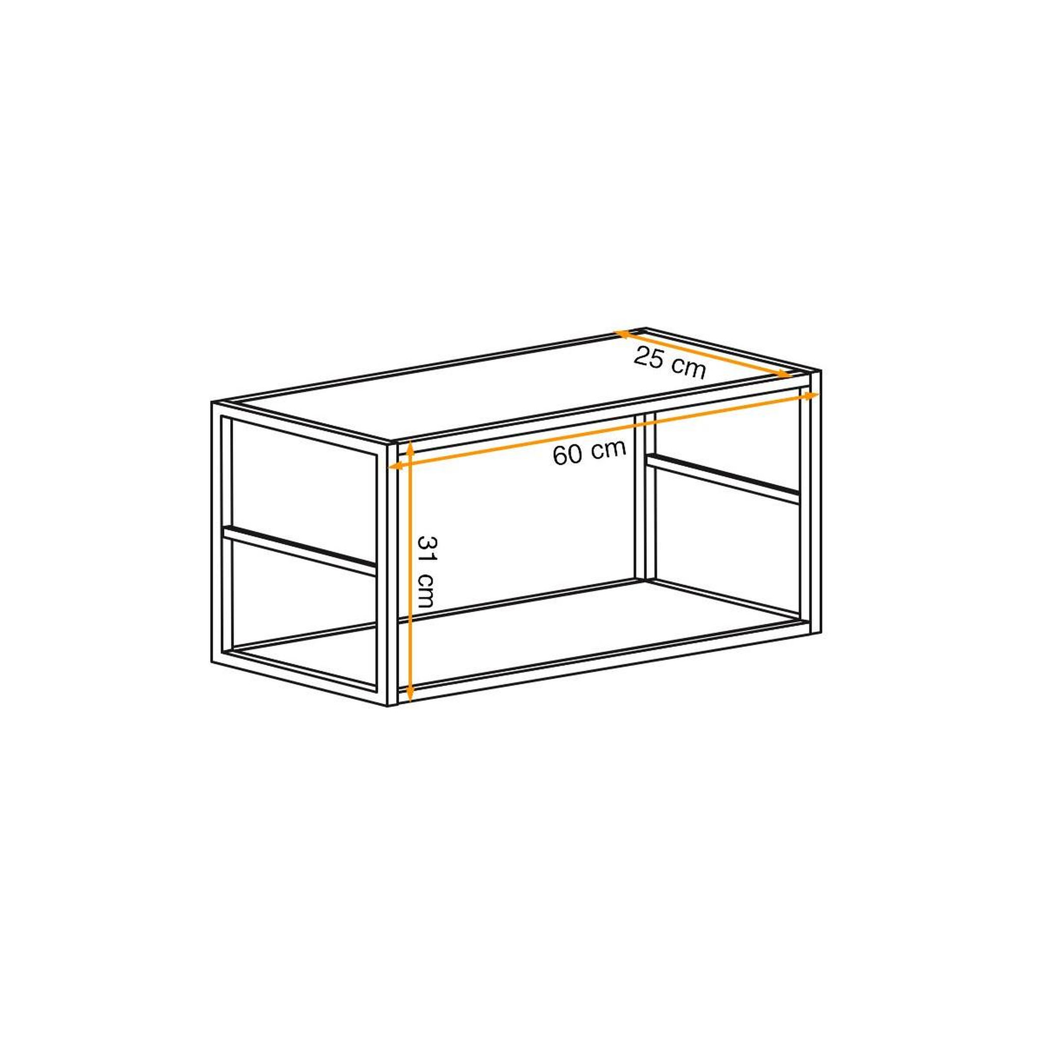 Voir la diapositive 2 : Paris Prix Étagère 1 case design  switch rm  60cm noir