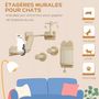 Voir la diapositive 4 : PAWHUT Mur d'escalade pour chat - arbre à chat design mural - griffoirs, grattoirs, jeux - sisal naturel peluche beige