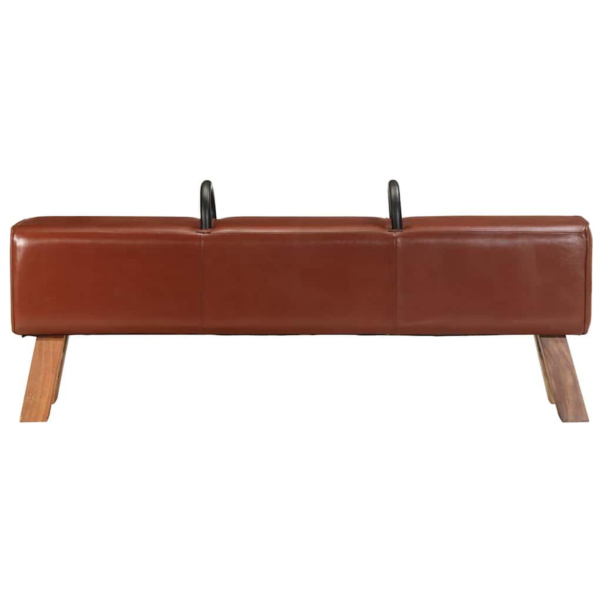 Voir la diapositive 2 : VIDAXL Banc cheval d'arçon vintage Cuir veritable de chevre
