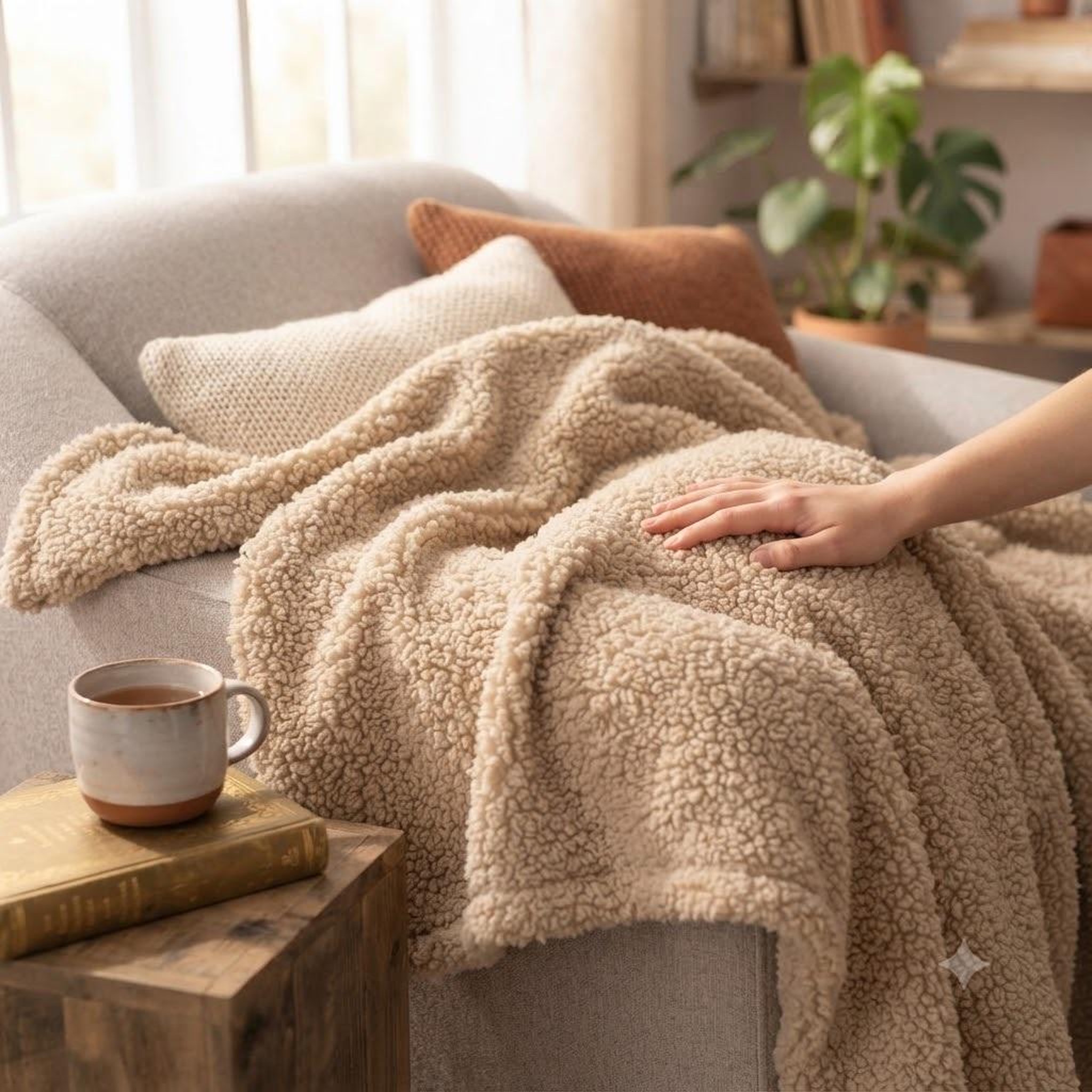 Voir la diapositive 4 : Eden Plaid bouclette wooly design et moderne