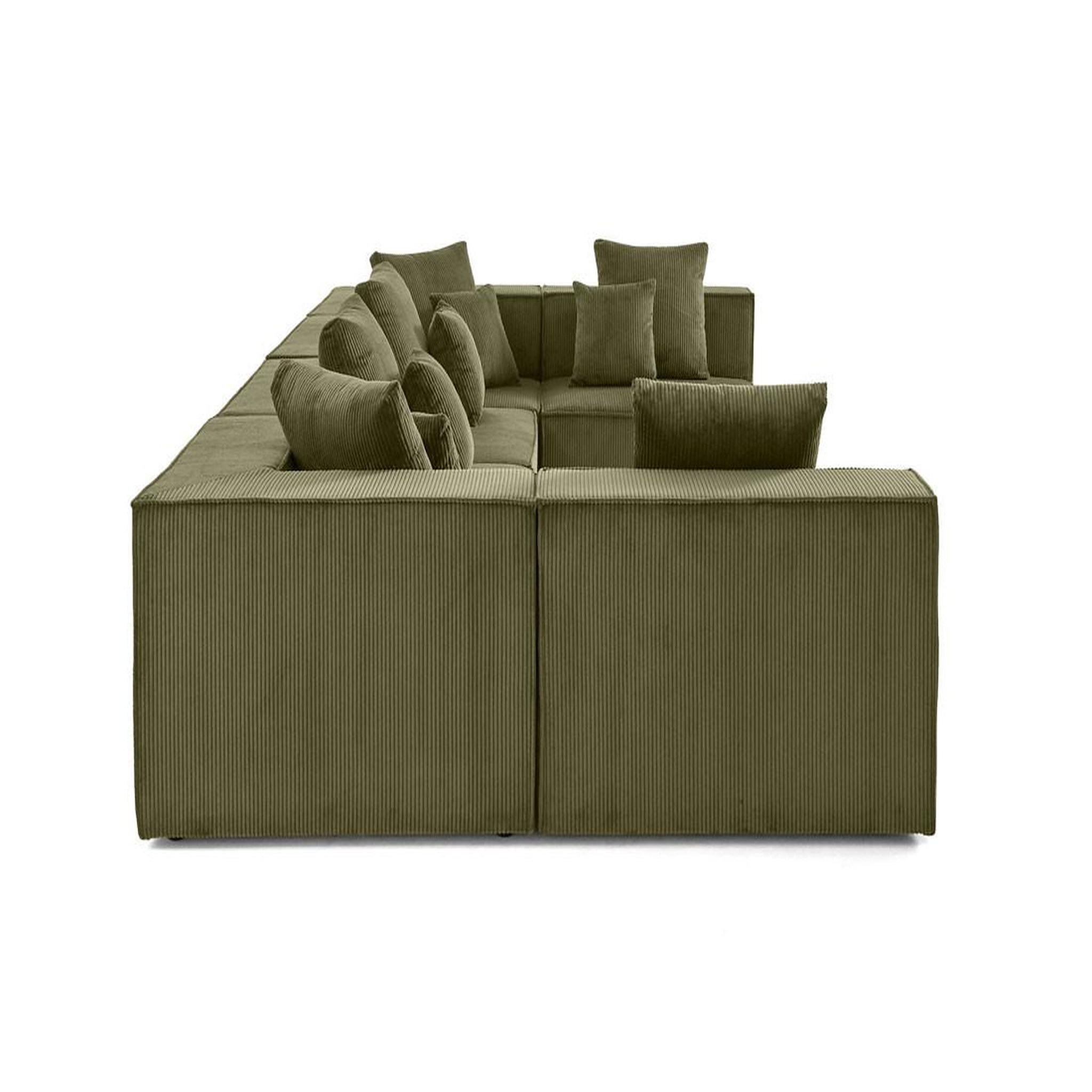 Voir la diapositive 6 : BEST MOBILIER Colombine - canapé modulable panoramique - 7 places - en velours côtelé