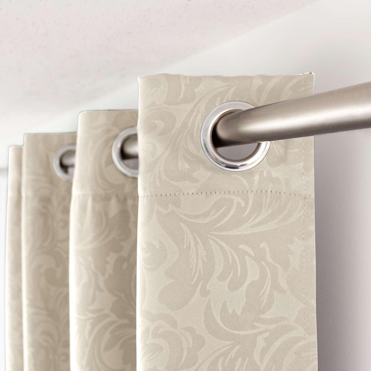TOILINUX Rideau occultant frappé arabesque - 140 x 240 cm - Ivoire
