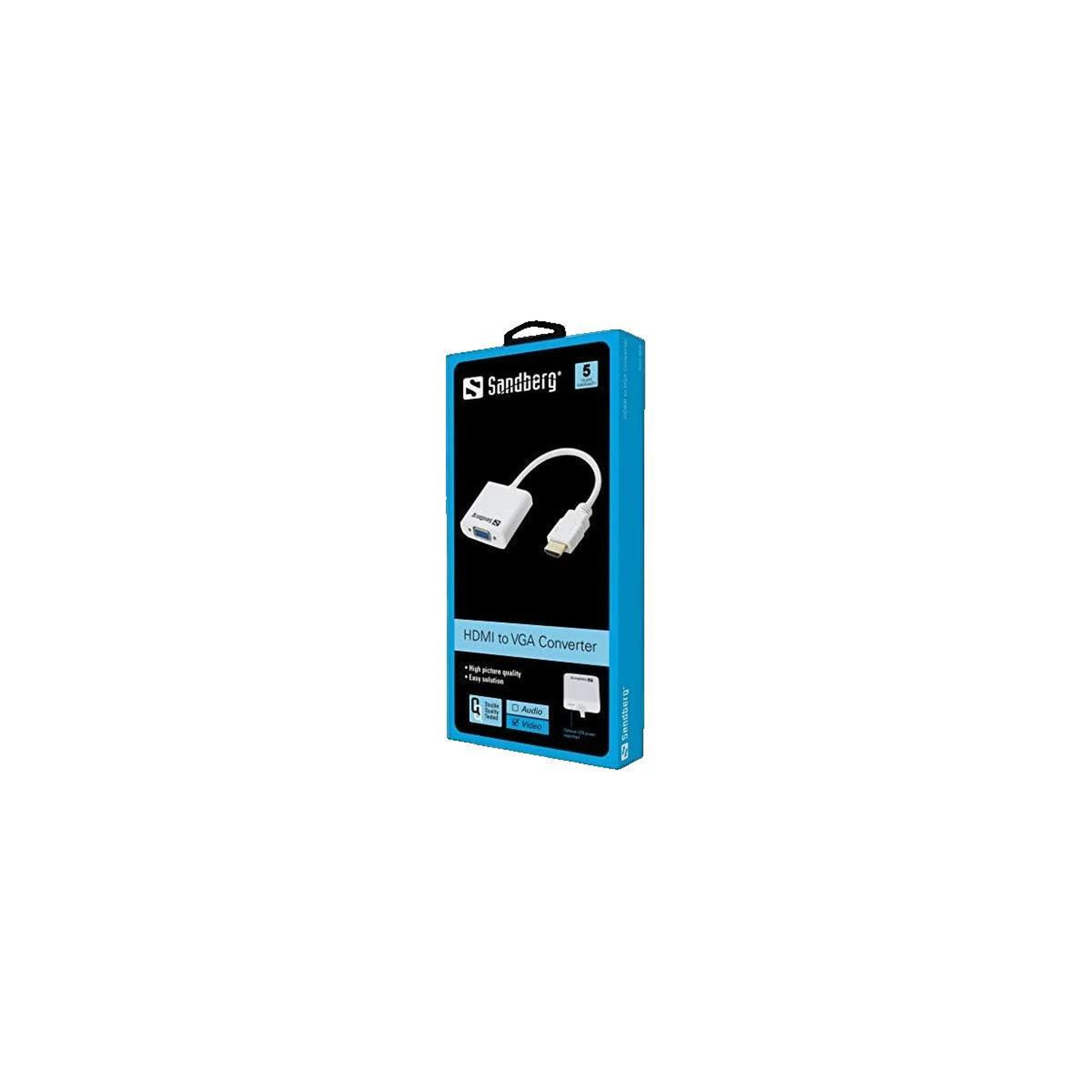 Voir la diapositive 3 : Sandberg Convertisseur HDMI vers VGA Sandberg 5705730508691 blanc