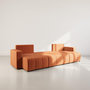 Voir la diapositive 2 : BEST MOBILIER Nicole - canapé panoramique en u 7 places convertible avec coffre en tissu