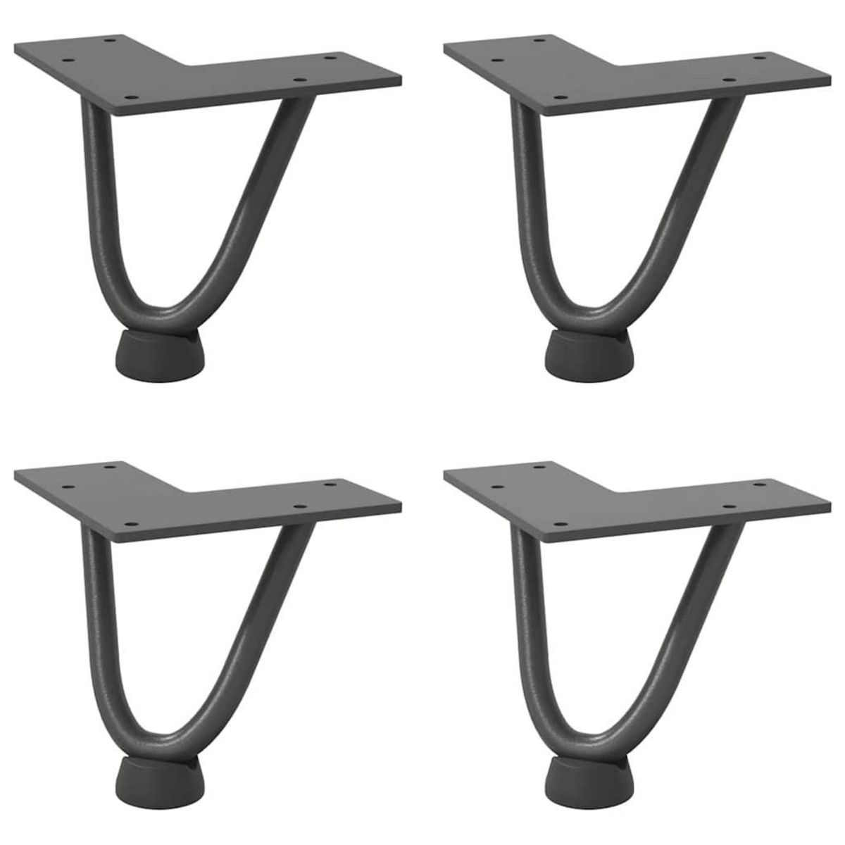 VIDAXL Pieds de table en forme d'epingle a cheveux 4 pcs anthracite