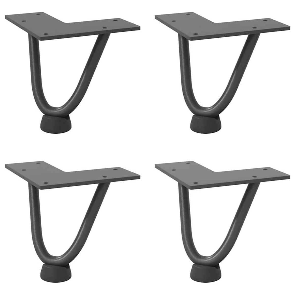VIDAXL Pieds de table en forme d'epingle a cheveux 4 pcs anthracite