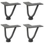 Voir la diapositive 2 : VIDAXL Pieds de table en forme d'epingle a cheveux 4 pcs anthracite
