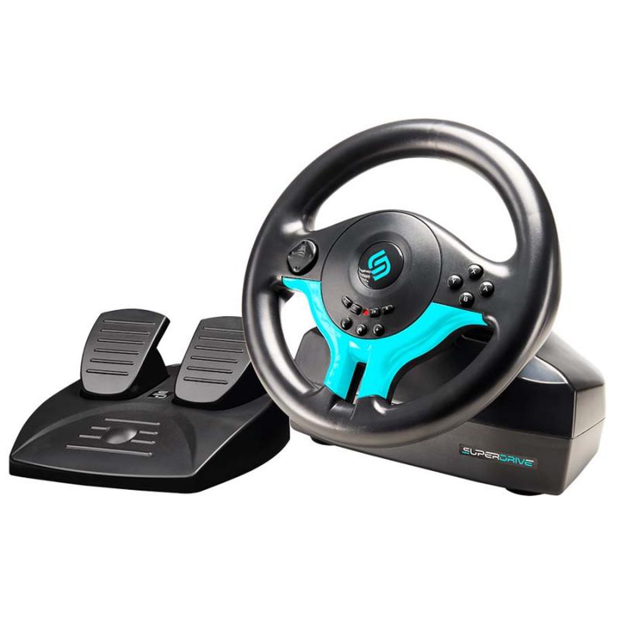 Subsonic Subsonic - volant superdrive sv250-s - volant de course switch 2 / switch. Rotation à 180 , avec pédales et palettes au volant - blue edition