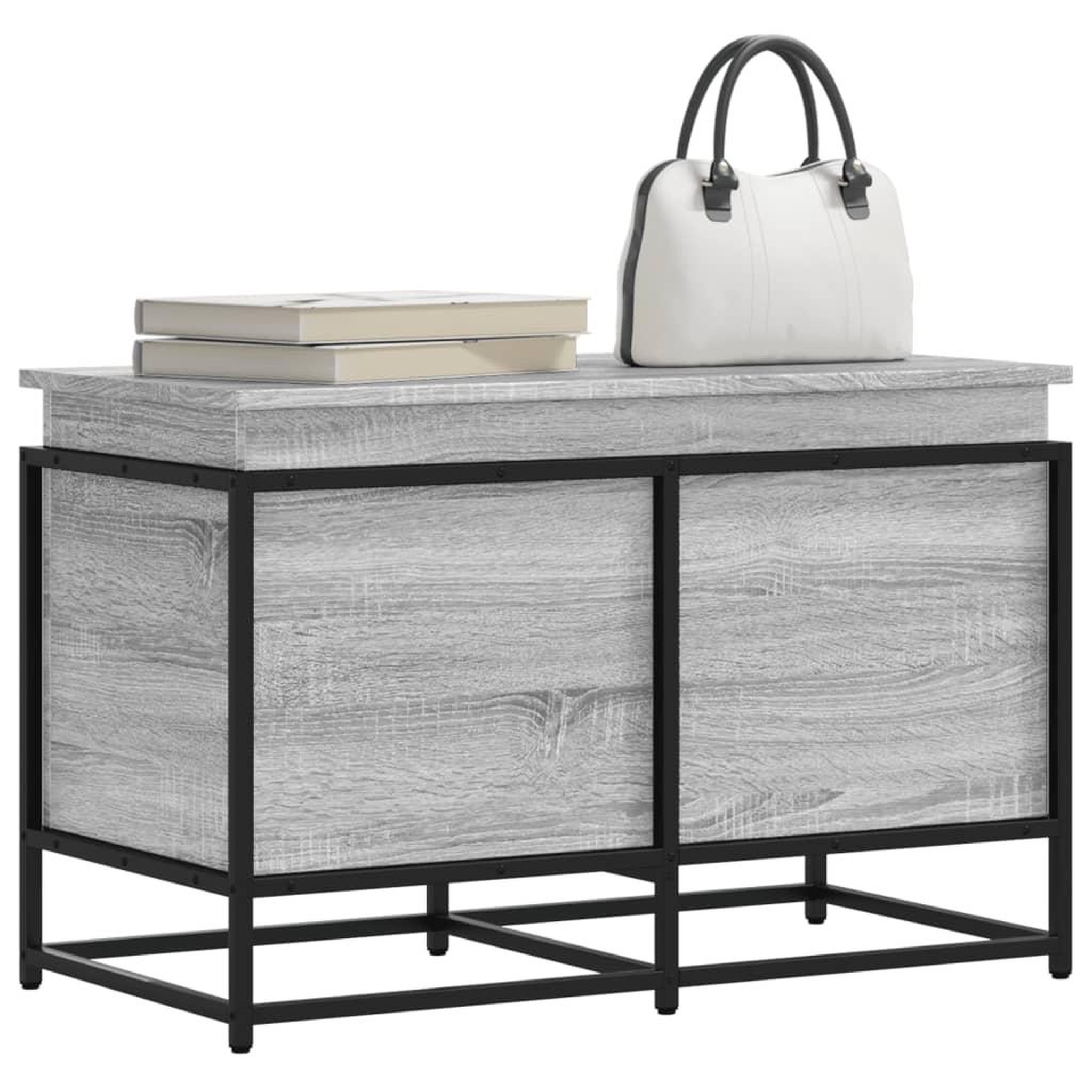 VIDAXL Boîte de rangement avec couvercle sonoma gris bois d'ingenierie