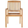 Voir la diapositive 5 : VIDAXL Chaises de jardin empilables avec coussins lot de 4 Teck solide