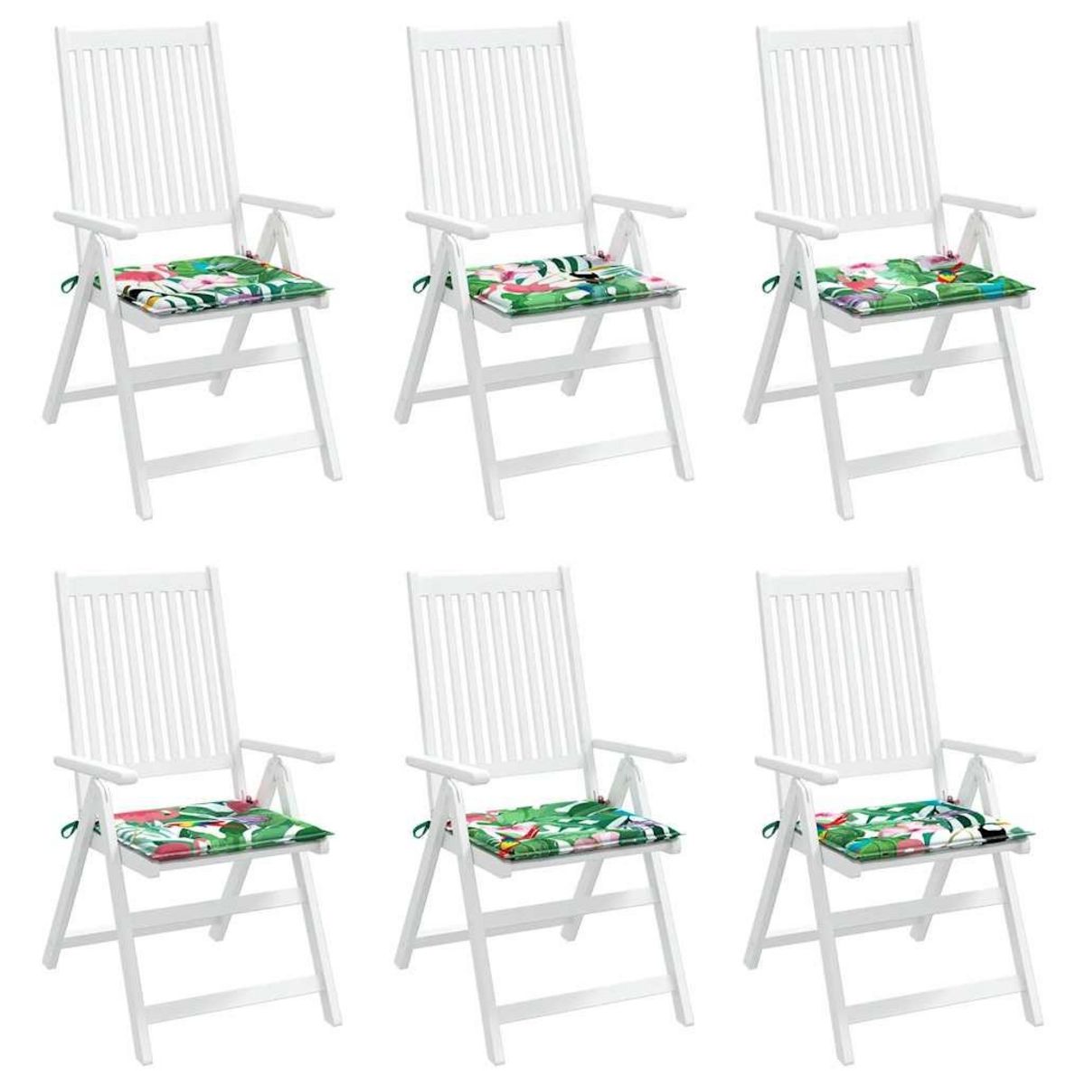 VIDAXL Coussins de chaise de jardin lot de 6 multicolore 40x40x3 cm