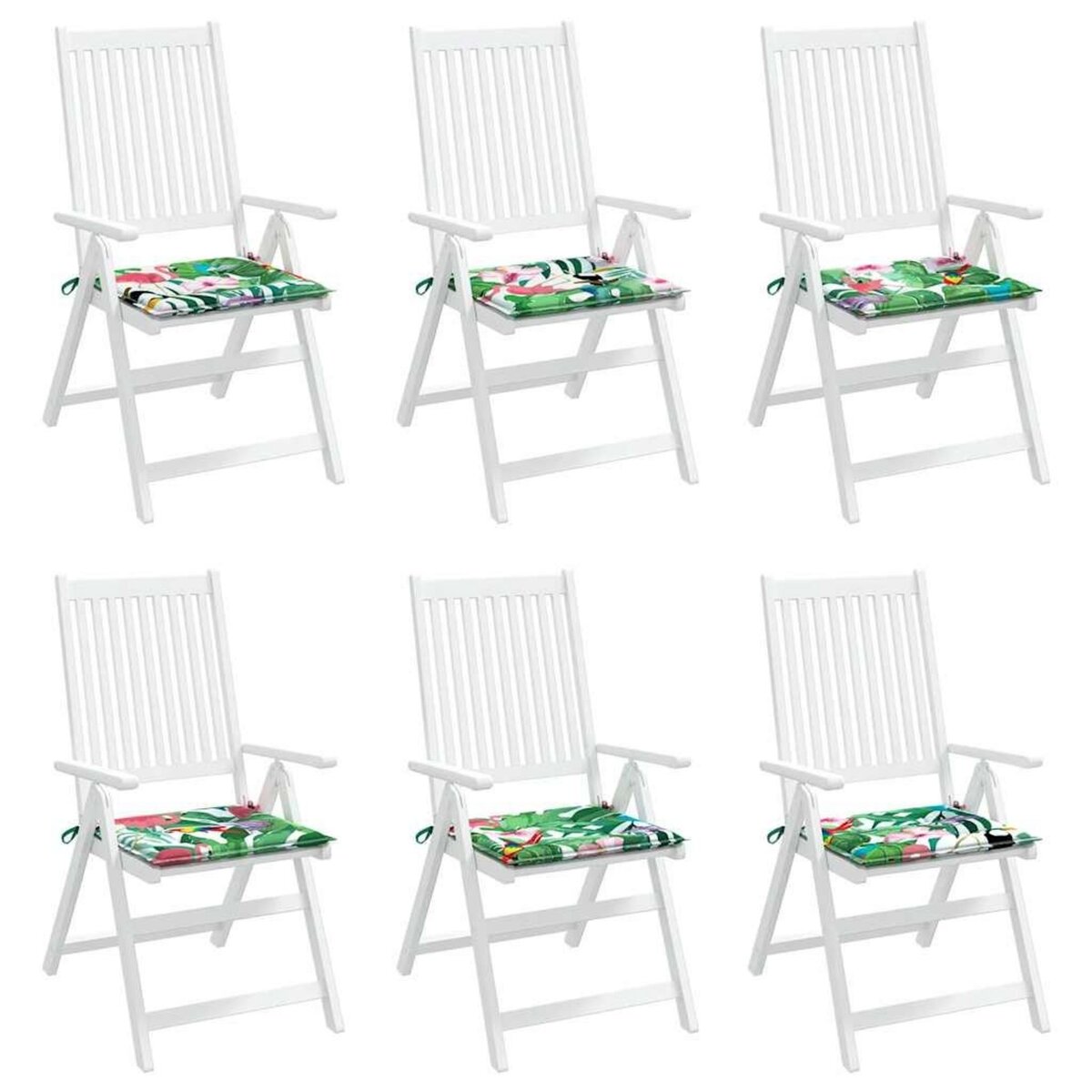 VIDAXL Coussins de chaise de jardin lot de 6 multicolore 40x40x3 cm
