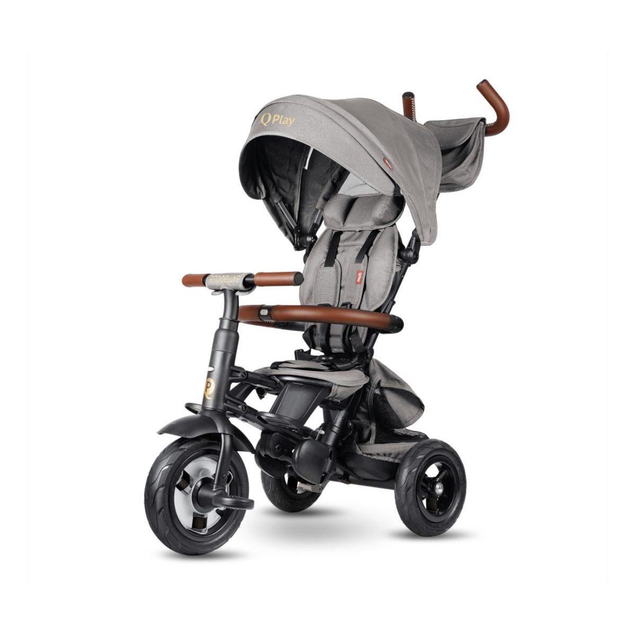 QPLAY Tricycle  rito deluxe caoutchouc gris