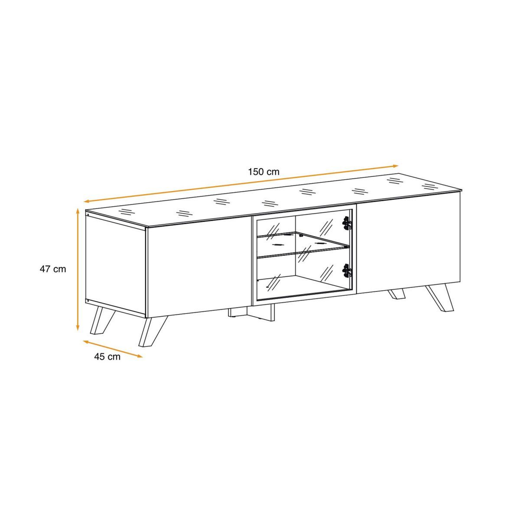 Voir la diapositive 5 : Paris Prix Meuble tv design led  thin  150cm noir & naturel