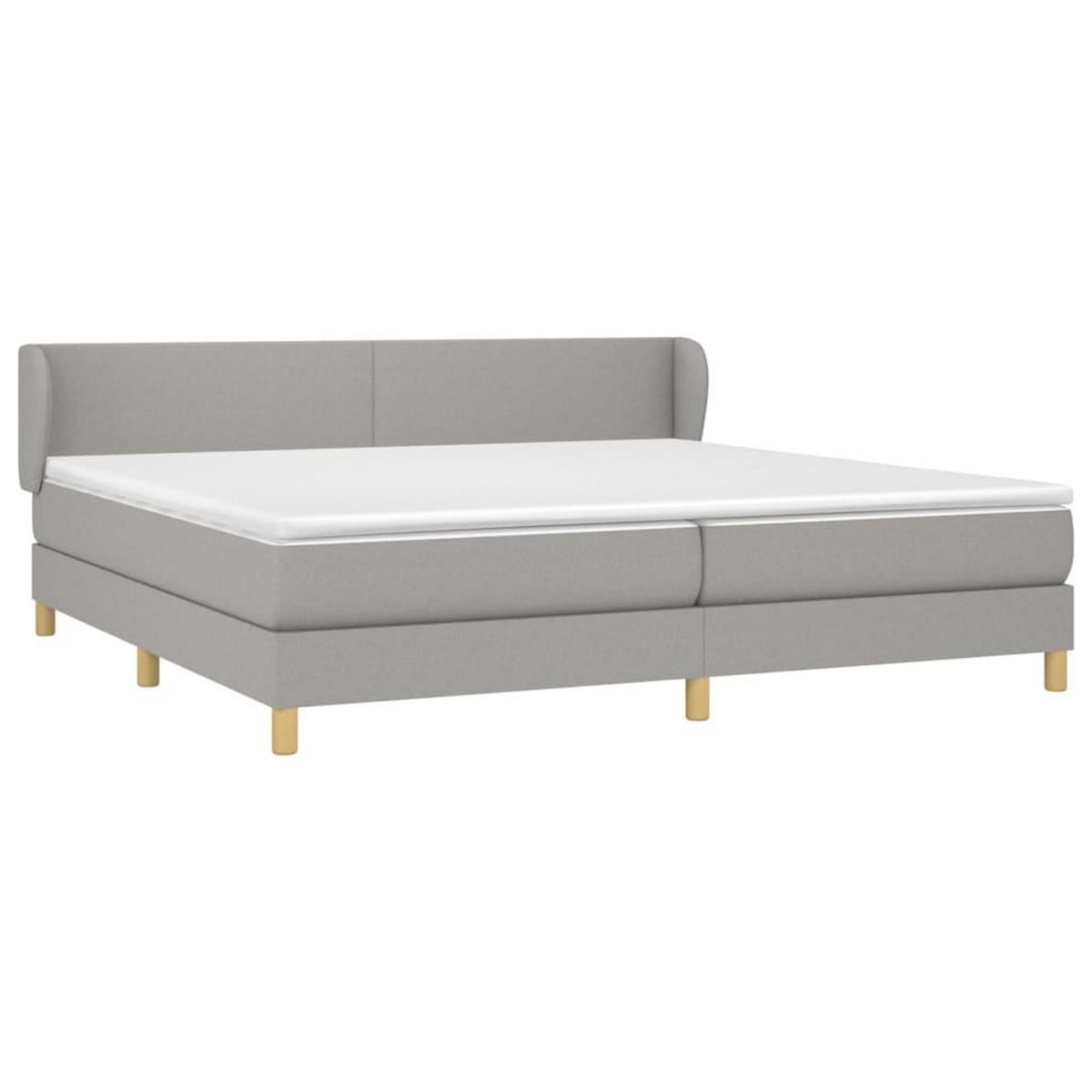 VIDAXL Sommier a lattes de lit avec matelas Gris clair 200x200cm Tissu