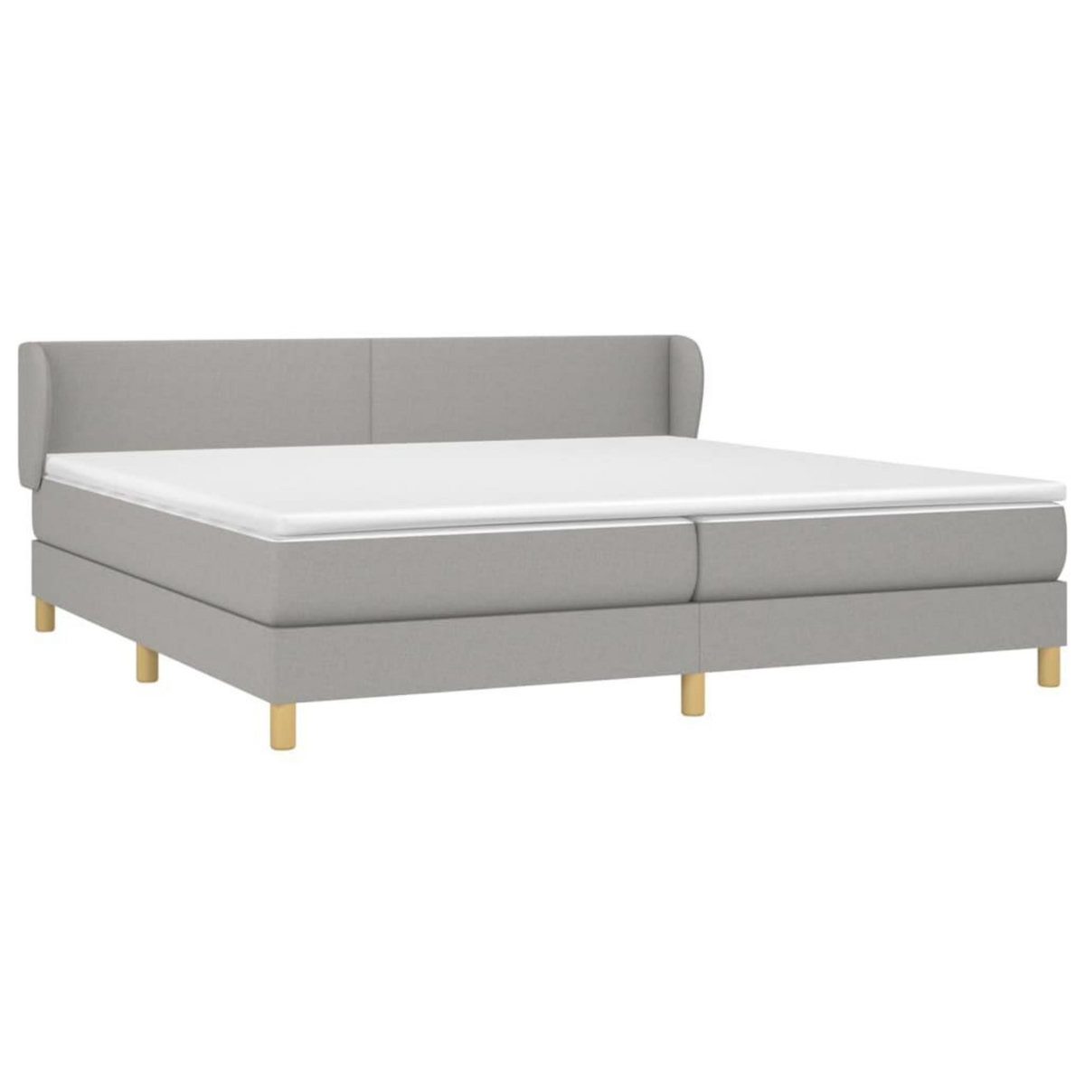 VIDAXL Sommier a lattes de lit avec matelas Gris clair 200x200cm Tissu
