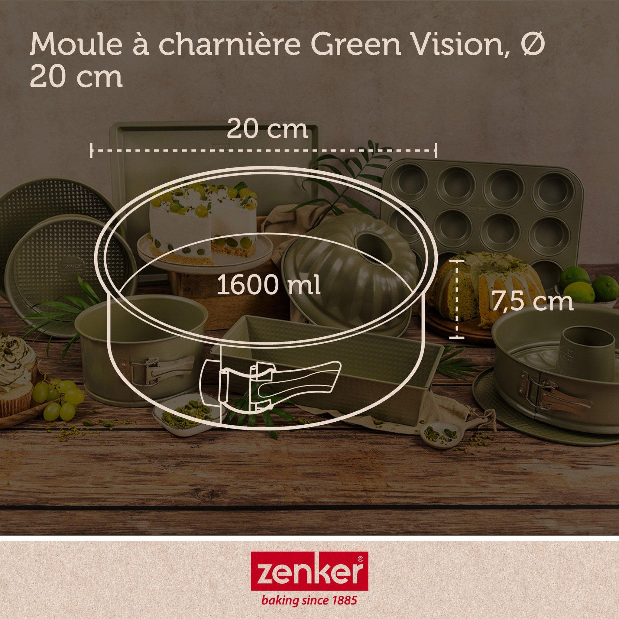 Voir la diapositive 4 : ZENKER Ensemble de 2 moules à manqué à charnière 20 cm zenker green vision