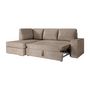 Voir la diapositive 5 : LOUNGITUDE Canapé d'angle gauche convertible ARTEMIS 4 places - Velours côtelé greige - L246 x P174 x H96 cm
